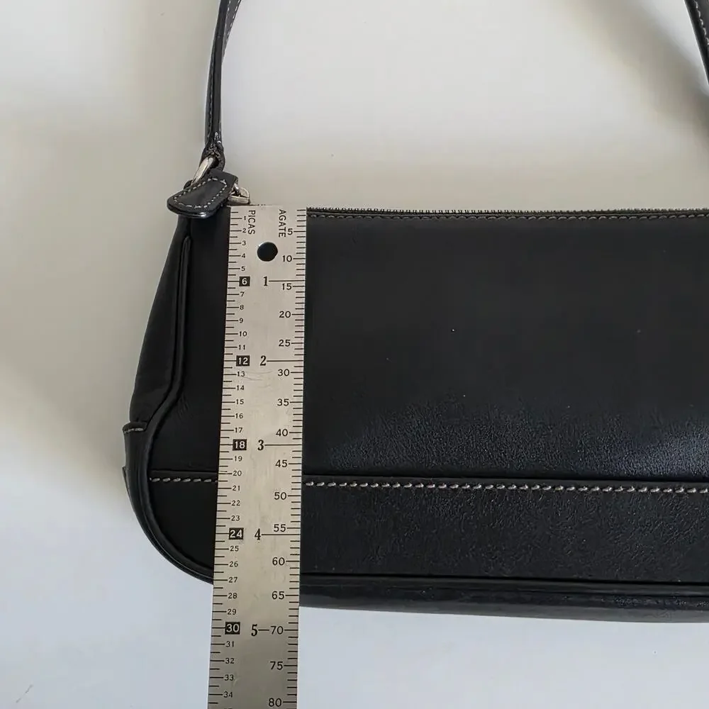 Coach Black Leather Mini Shoulder Bag Purse Style 7765